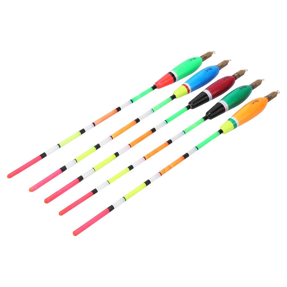 5PCS Multiple Color Balsa Wood Fishing Float Bobber Bite Indicator Angling Equipment(3+2g )