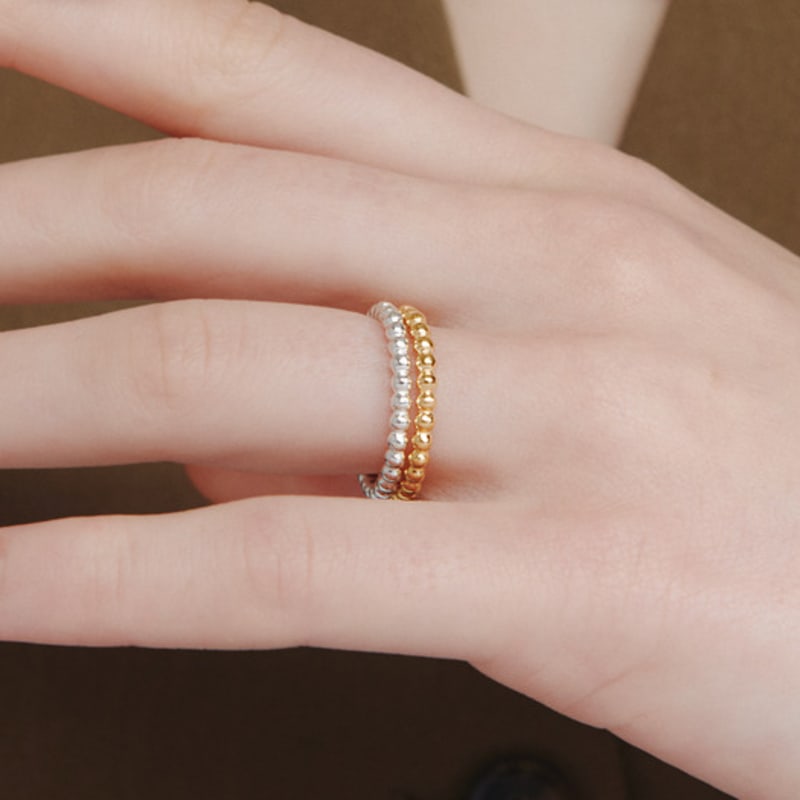 LUNNE Silver 925 Mini Round Ball Ring #LSR26