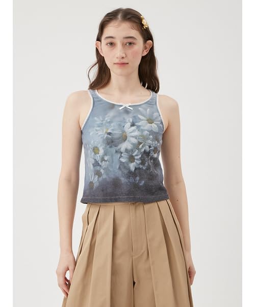 Furfur Philly Chocolate Flower Tank RWCT251129 Top, Women's, White,