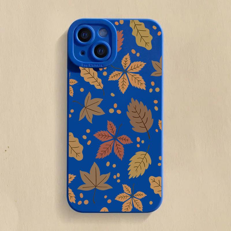 Maple Leaf Pumpkin Pattern Phone Case For iPhone 17 16 15 14 13 12 11 Pro Max 17 Air 16E XS X XR 7 8 Plus Shockproof Soft Cover