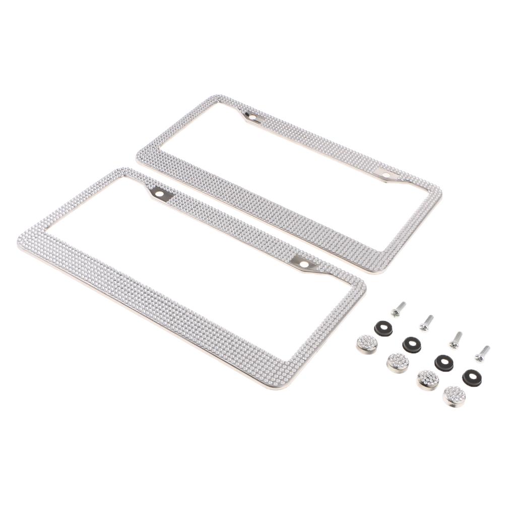 Buy Silver Handmade Bling Rhinestones Stainless Steel Car License Plate Frame Us At Affordable Prices Free Shipping Real Reviews With Photos Joom