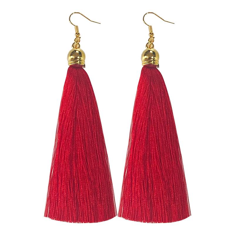 Huayu Dance Earrings: Square, Latin, Belly & Indian Dance Tassel Performance Jewelry