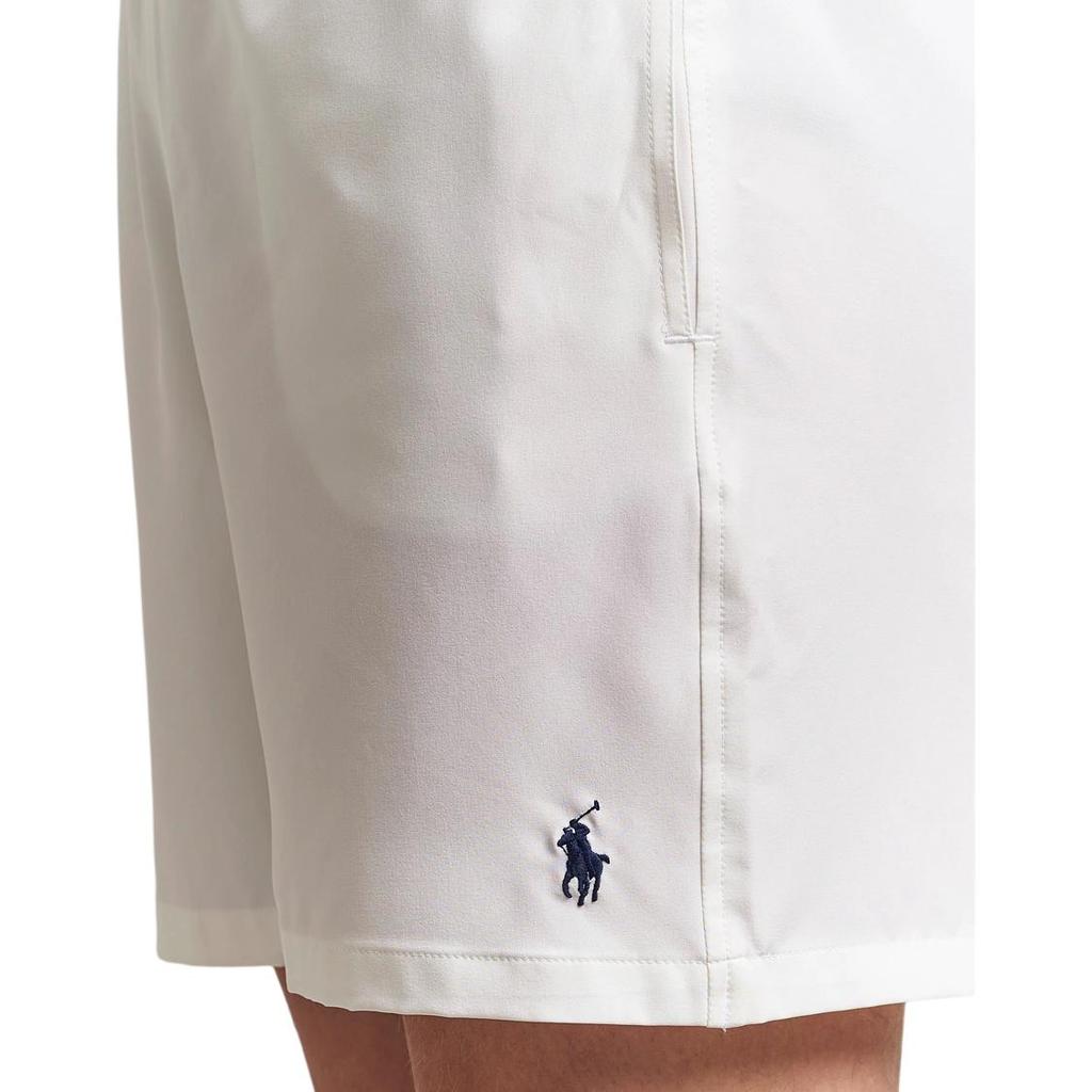 Polo Ralph Lauren Gładkie Sznurowane Trzyczwarte Szorty Plażowe Męskie Szorty Białe 710957782-014