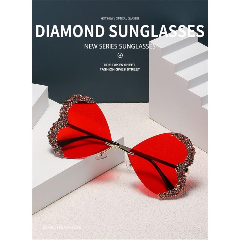 

2024 new frameless diamond-shaped sunglasses