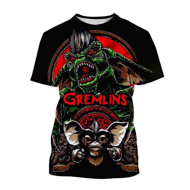 Mode heißer Verkauf neues Weihnachts-Horrorfilm Gremlins 3D-gedrucktes T-Shirt Puppenmonster bedrucktes T-Shirt Herren und Damen Kinder Tops
