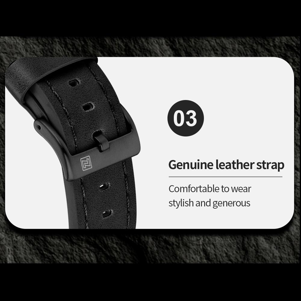 NAVIFORCE Original Men Quartz LCD Digital Watch Leather Strap Waterproof Luminous Pointer Calendar Date Men Boys Casual Watch NF9261