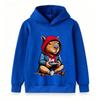 Kids Boys Girls Hoodie, Cute Gamer Capybara Print Casual Pullover Hooded Sweatshirt for Game Lovers Children Tops
