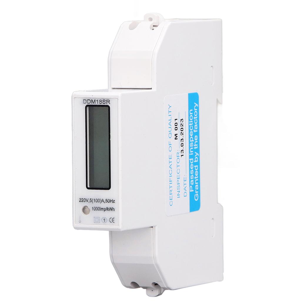 DC220V Electric Energy Meter LCD Display IP51 Waterproof Remote RS485 Single Phase Electricity Usage Monitor 5‑100A