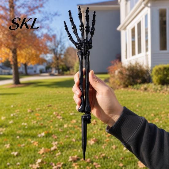 Halloween Home Decoration Decoration, Plastic Skeleton Hand Yard Stake, Realistic Bone Prop for Outdoor Festive Decor Garden Decor, Spooky Party