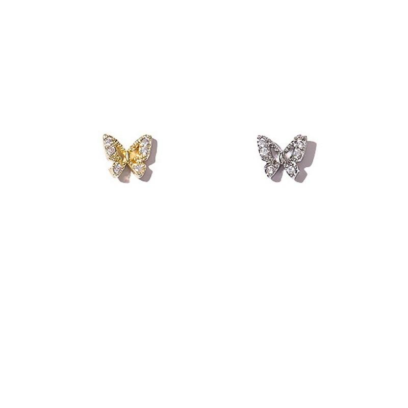 Butterfly Manicure Jewelry Japanese Zircon Nail Decoration Net Red Popular Fingertip Butterfly Metal New Decoration 1PS