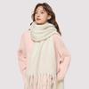 Winter New Mohair Women Scarf Girls Female Warm Thickened Solid Long Scarves Soft Coarse Braid Tassel Shawl Retro Wrap Shawls