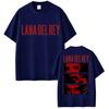 Sängerin Lana Del Rey Grafik T-Shirt Herren Damen Mode Hip Hop 90er Vintage Oversized Baumwolle Lässiges T-Shirt Y2K Streetwear Top