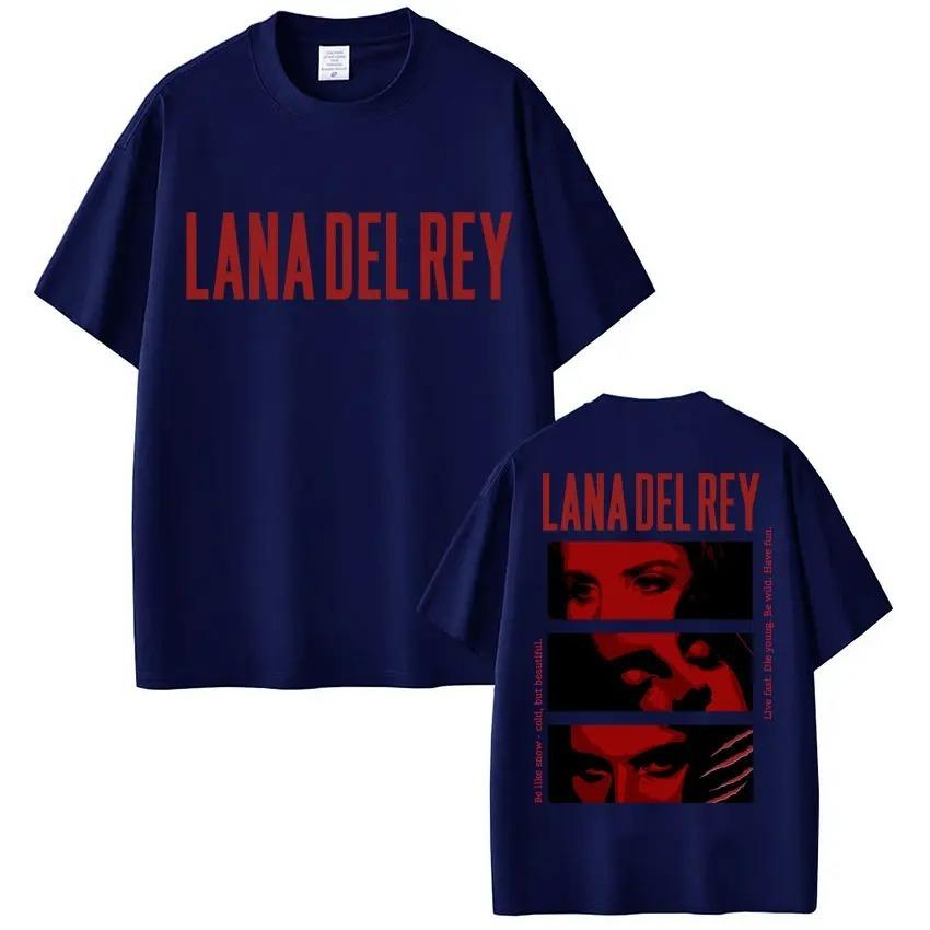Sängerin Lana Del Rey Grafik T-Shirt Herren Damen Mode Hip Hop 90er Vintage Oversized Baumwolle Lässiges T-Shirt Y2K Streetwear Top