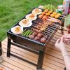 Tragbarer BBQ-Holzkohlegrill aus Edelstahl, kleines Mini-BBQ-Werkzeugset, Kochen im Freien, Camping, Picknick, Strand, tragbarer BBQ
