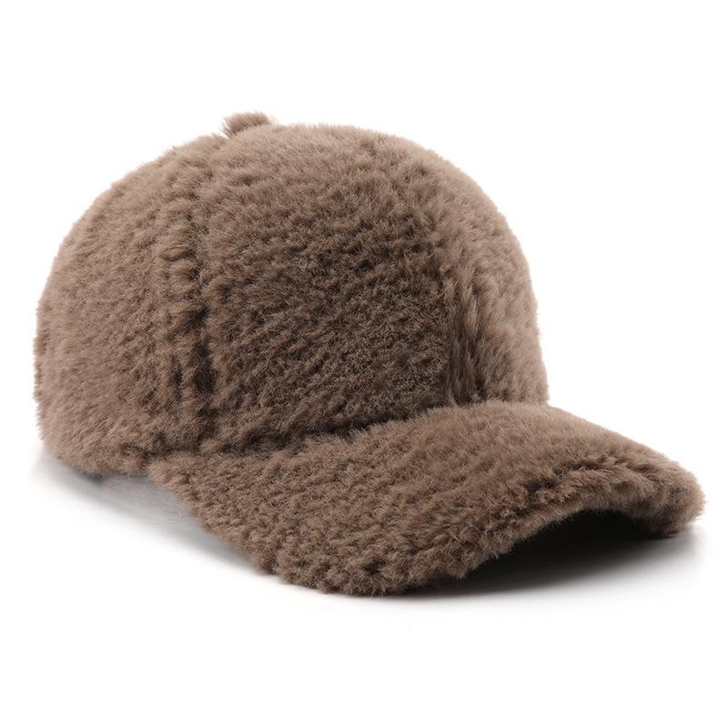 

Шляпа Женская Осень и Зима Индивидуальность Ретро Однотонная Плюшевая Кепка Бейсболка для Отдыха на Открытом Воздухе Теплая Холодная Шапка кофейный