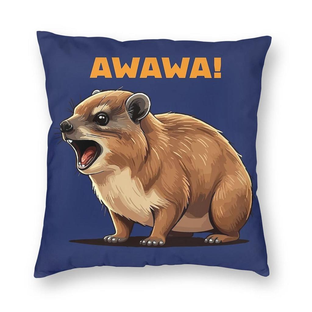Cuscino Divertente Istrice Africana Awawa Federa Poliestere Lino Velluto Fantasia Zip Decorazione Copricuscino per Divano