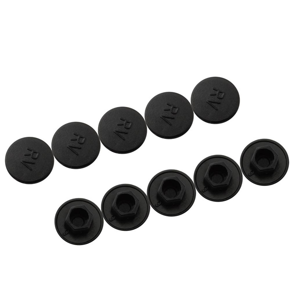 

10 Pieces Hexagonal Bicycle Bolts Screw Caps Smooth Plastic Wear-resistant Universal Anti-dust Screws Set Cycling Accessories m6 black