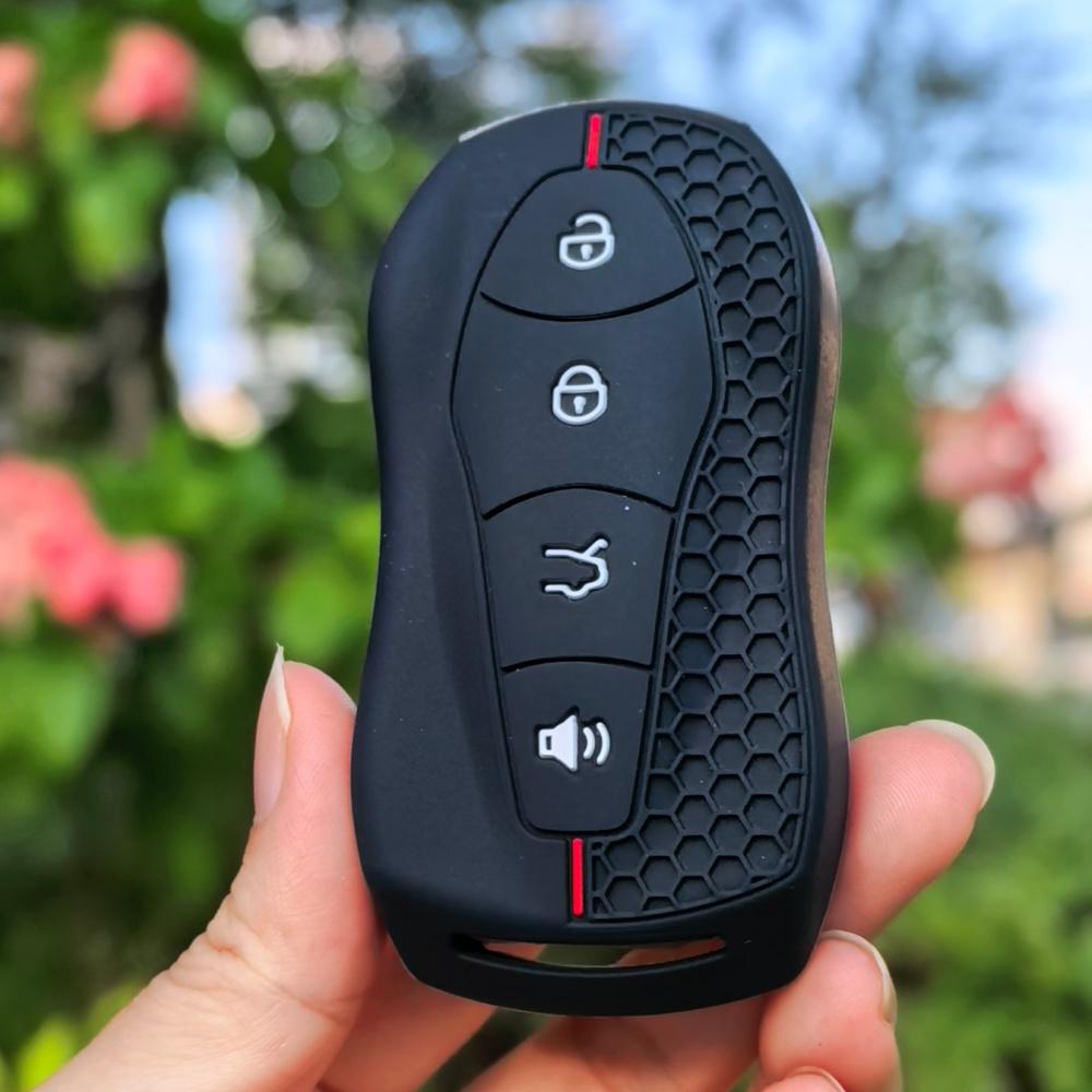 

Силиконовый чехол-оболочка для автомобильного ключа Geely Azkarra Tugella FY11 2019 2020 Atlas Pro New Emgrand GS X6 SUV EC7 Защитная сумка для брелока чёрный