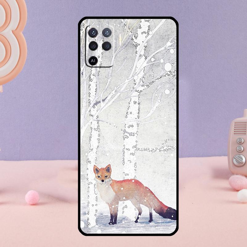 Чехол для телефона с узором лисы для Oppo A58 A18 A38 A78 A98 A17 A77 A80 A40 A60 A16 A76 A96 A74 A94 A54 A15 A57S