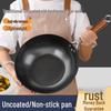 Traditional Zhangqiu Uncoated Iron Flat-bottom Wok for Induction & Gas Stoves, Non-stick Stir-fry Cooking Wok.