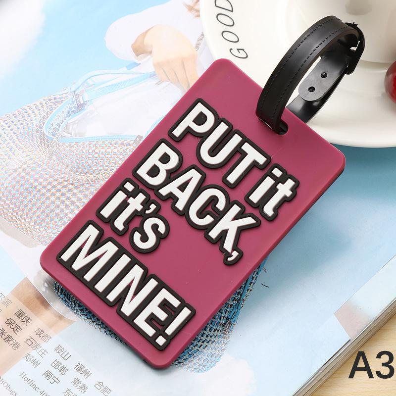 Novelty Strong Luggage Tag Silicone Letter Suitcase Name Address ID Tag Holiday