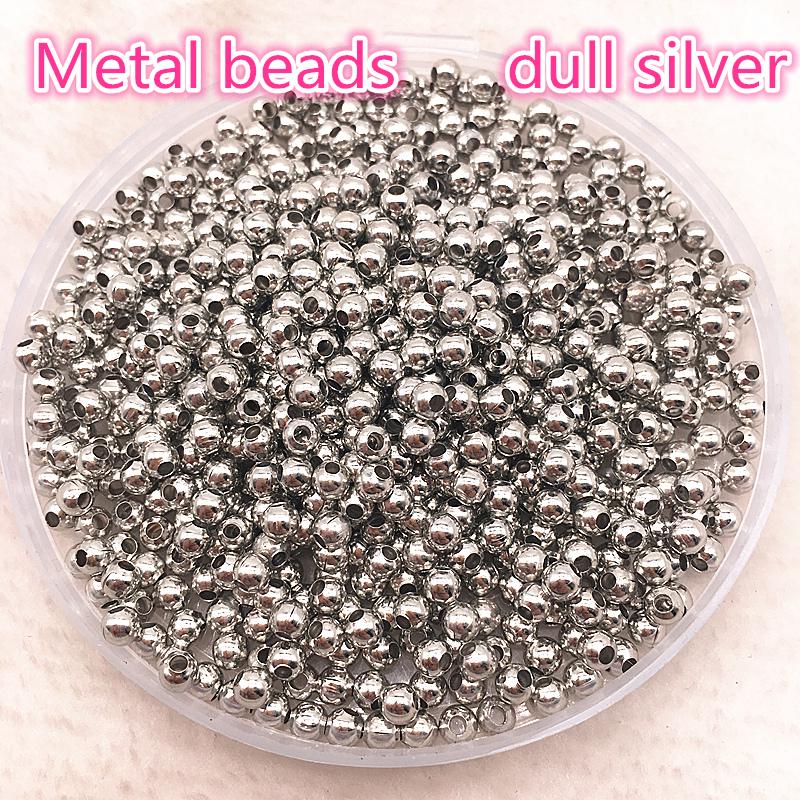 New 3mm--8mm Tone Metal Beads Smooth Ball Spacer Beads for Jewelry Making Diy Handmade Accessories