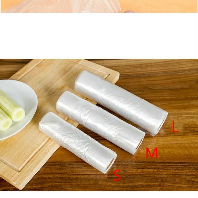 100Pcs Thickened refrigerator crisper large vest PE food bag fresh fruit and vegetable seal
