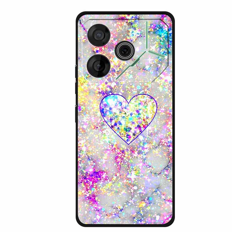 For Tecno Pova 6 Case Luxury TPU Soft Silicone Phone Cases Back Cover for Tecno Pova6 2024 6.78" Shockproof Love New Cute Coque