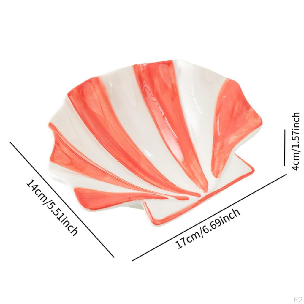 Ceramic Shell Shaped Business Cards Bowl Shape Trinket Tray Decorative for Home
