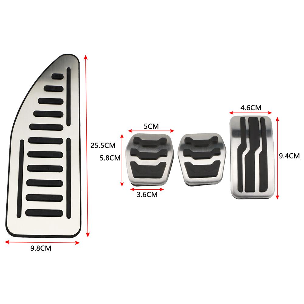 AJO1 Stainless Steel Car Pedal Cover for Ford Focus 2 3 4 MK2 MK3 MK4 RS ST 2005-2020 Kuga Escape 2009-2020 LHD Pads Pedals Parts