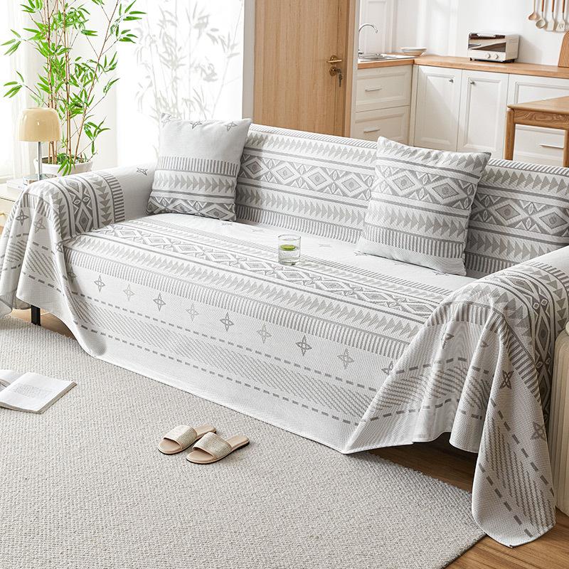 Sommer Kühl Eis Seide Sandhaar Handtuch Komplettpaket Sofabezug Staubschutz Wohnzimmer Einteiliger Sofabezug Stoff Kissen