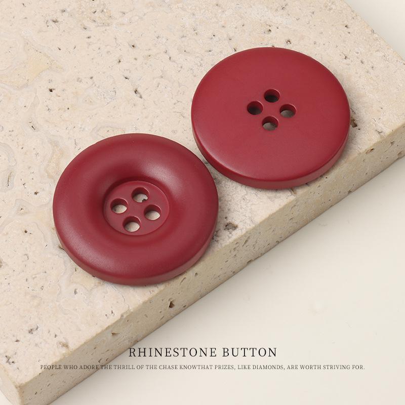 Stora Runda Kant Harts Färg Färg Knapp Kappa Trenchcoat Kostymjacka Knappar Skjorta Kofta Fyrhåls Knappar