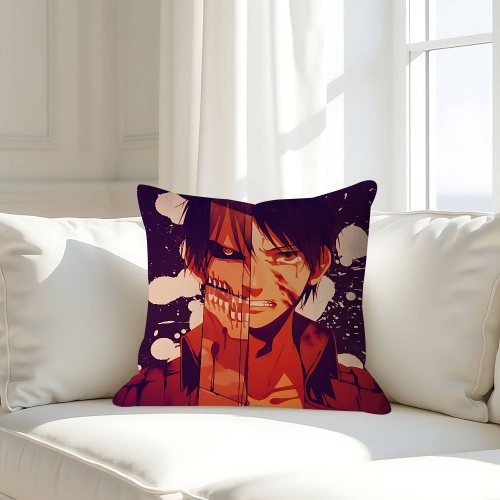 

Anime Attack ON Titan Pillow Case Removable Washable Cushion Cover – All-Season Soft Linen 16x16Inch