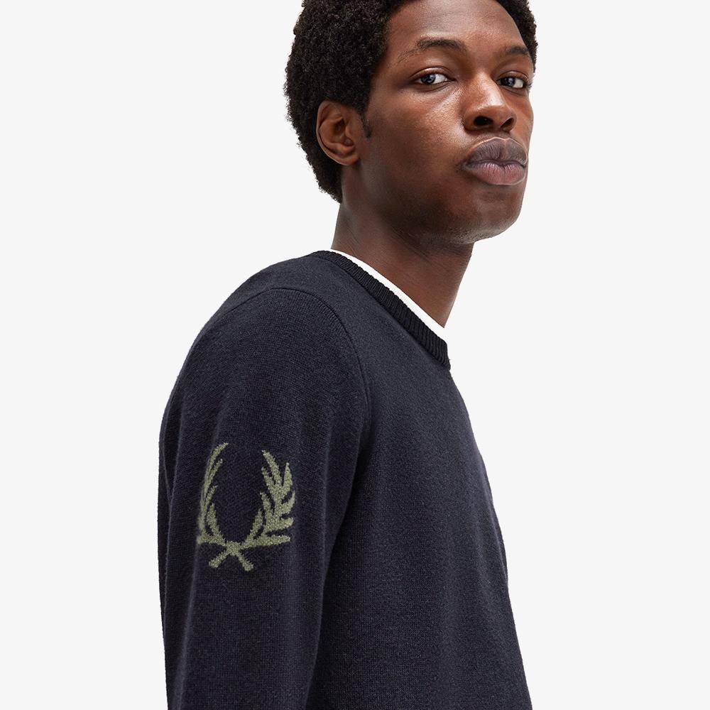 FRED PERRY [Sharp] Laurel Wreath Knit - Black Afpm2438529-102
