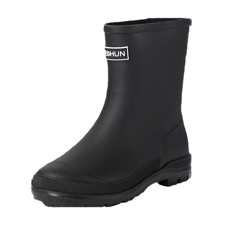 Campus Wind and Rain Shoes Women's Fashion Wear Non-slip Rain Boots Camping Fishing Waterproof Glue Shoe Cover Velvet Water Shoes Women