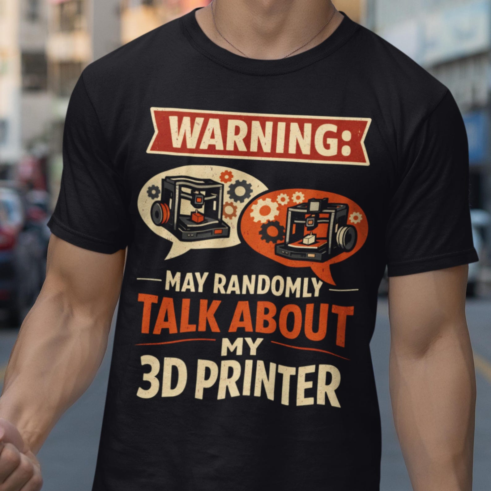 3D Printer Warning T-Shirt, Maker Humor Tee, 3D Printing Enthusiast Gift 3XL
