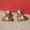 Brass Small Frog Miniatures Figurines Vintage Handmade Copper Animal Ornaments Home Decor Living Room Desktop Decorations Crafts