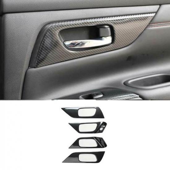 For Nissan Altima 2013-2018 Carbon Fiber Style Interior Door Handle Trim 4pcs