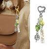 Stylish Green Shamrock Keychain Pendant Hanging Decoration Phone Strap Resin Charm For Digital Camera Bag Purse