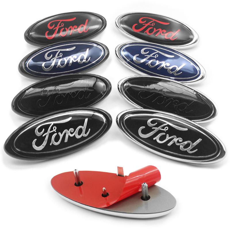 147mmx57mm Car Front Logo Rear Trunk Logo Center Logo Sticker For Ford Fiesta Mondeo Focus Fusion Escape Shelby Edge Accessories