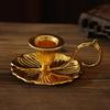 Retro Metal Taper Candle Holder European Retro Handheld Small Candlestick Crafts Bronze Table Candle Holder Home Decor