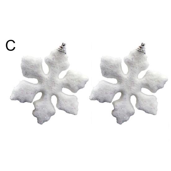 1 Set Christmas Snowflake Foam White Color Increase Atmosphere Xmas Tree Hanging Pendant Home Office Decor for Gift