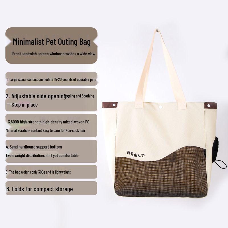 Portable Canvas Dog & Cat Carrier: Crossbody, Breathable, Head-Out Design for Small Pets.