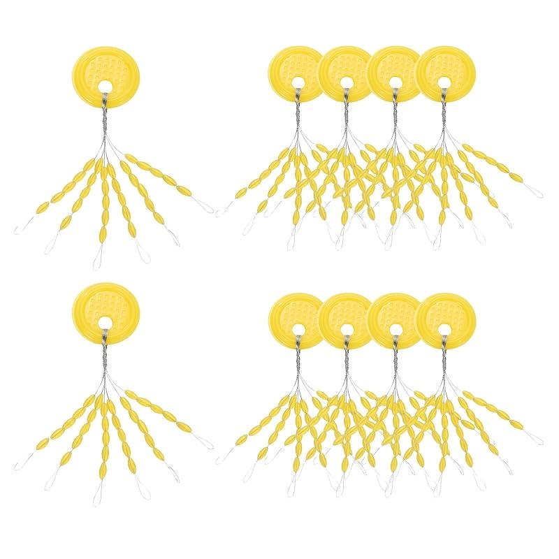

PATIKIL Rubber bobber bead stopper for fishing 300 pieces 6in1 float sinker stop oval shape XS size yellow