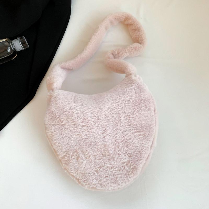 Autumn Niche Design Simple Fur Bag for Women Korean Style Casual Plush Bag Fashionable One-shoulder Diagonal Straddle Bag