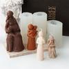 Human Growth Silicone Candle Mold Pregnant Mother Holding Baby Gypsum Form Resin Aromatherapy Soap Mould for Mother's Day Gift