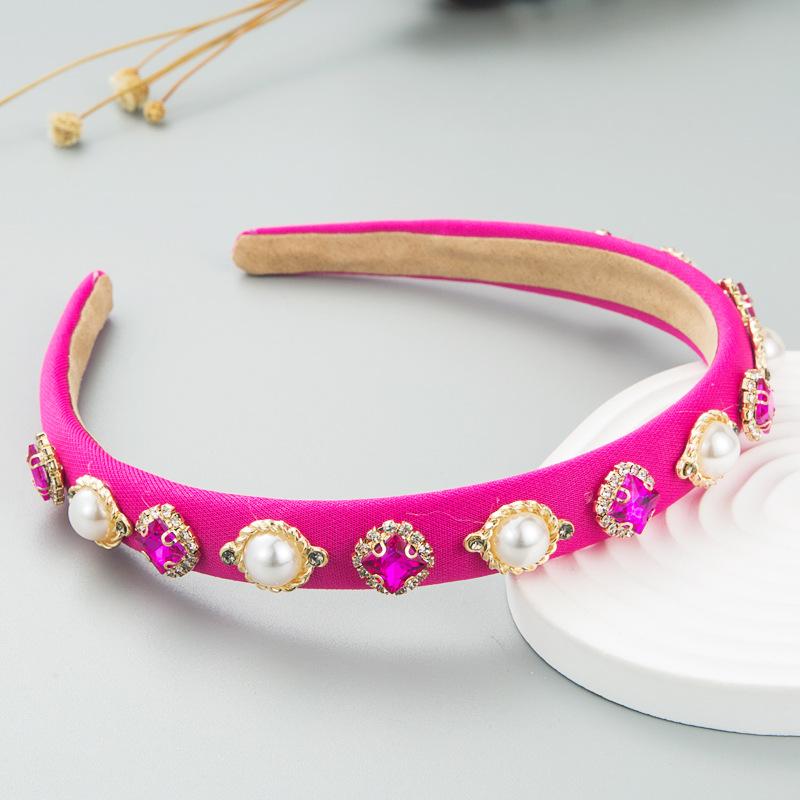 Women's Hairband Shiny Pearl Baroque Thin Sponge Head Band Simple Thin Edge Headwear