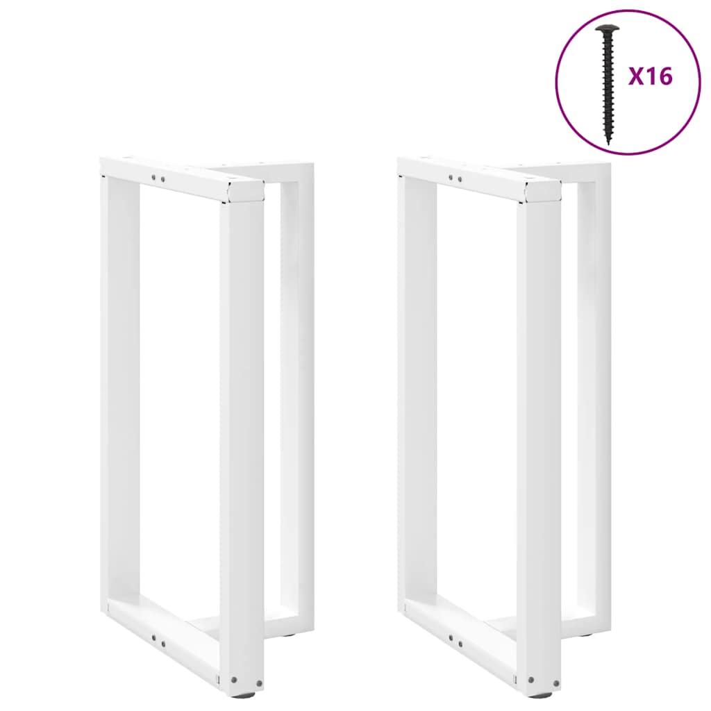 Vidaxl Nogi Do Stołu Barowego, 2 Szt., Białe, 60X35X(100-101) Cm, Stal