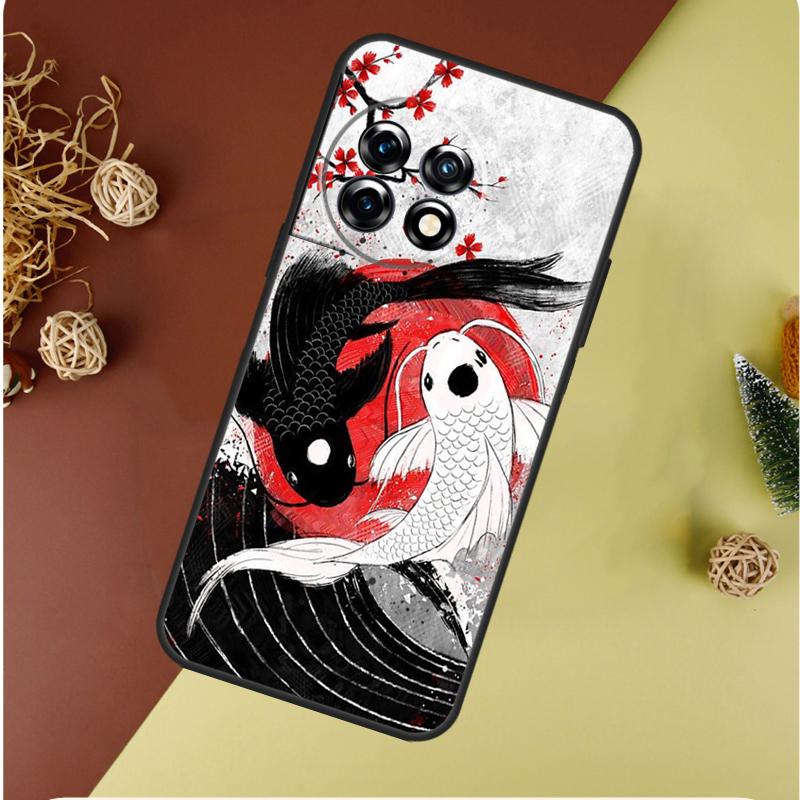 Koi Fish Yin Yang Art For OnePlus Nord CE 4 3 2 Lite N20 N30 9 10 Pro 8T 9RT 10T 10R 13R 12R 11 12 13 Phone Case