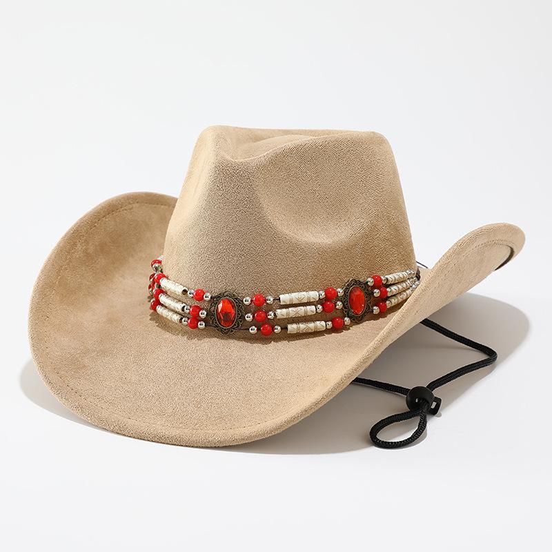 European and American retro western cowboy hat Tibetan big edge hat men's and women's jazz hat sunscreen riding hat sunshade hat decoration